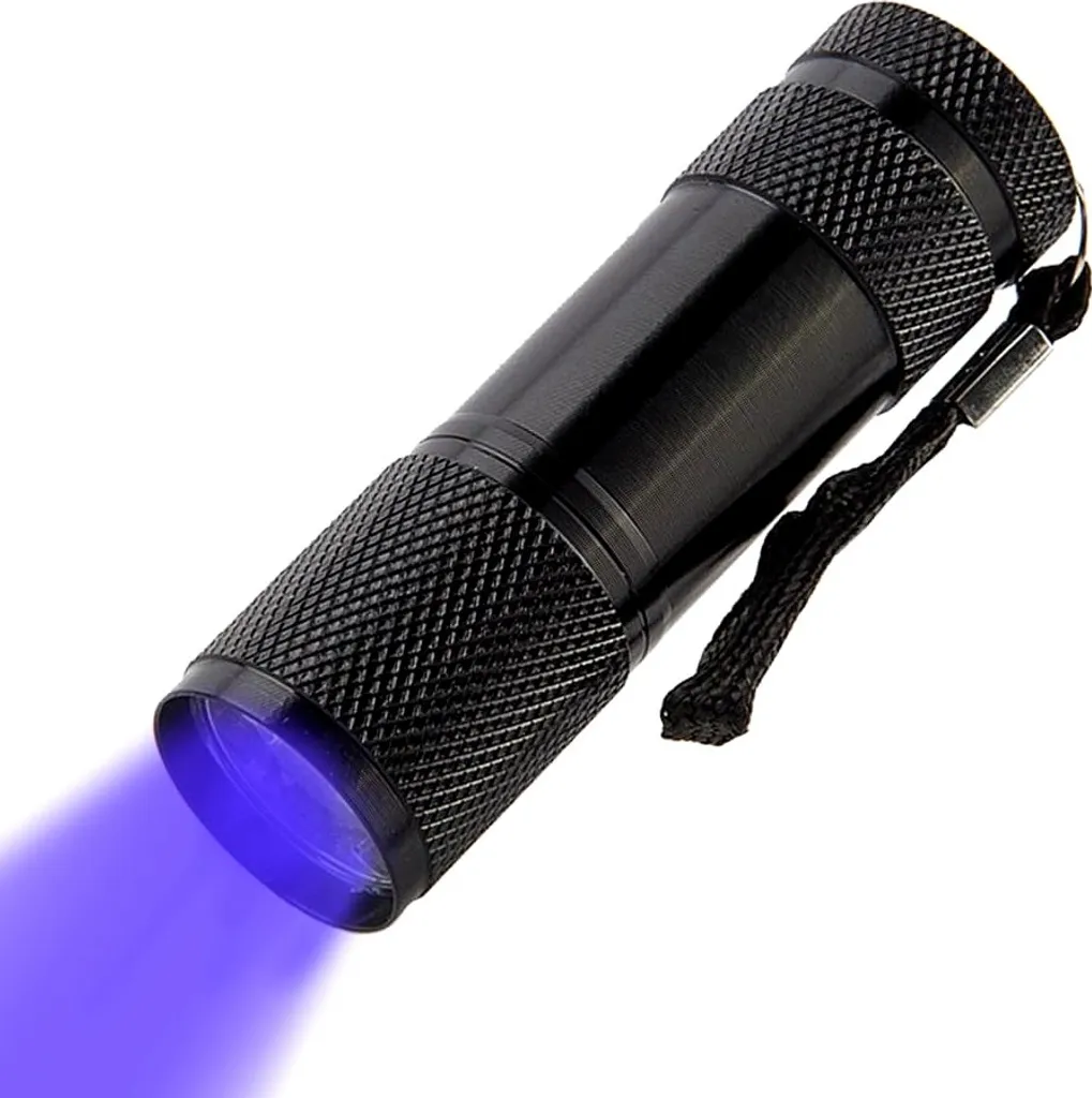 Torcia UV Rilevatore Macchie Urina Cani e Gatti - 9 LED Alluminio