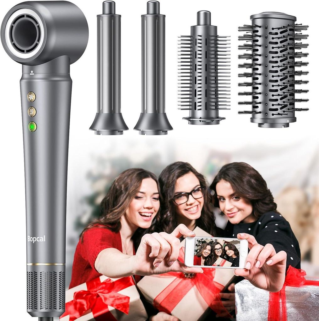 5 in 1 Airstyler,Multifunktionaler mit 160000 U/Min Auto-Wrap Lockenstab,Volumenbürste,Glätteisen,Zum Styling,Volumisieren,Trocknen,Locken und Gl...