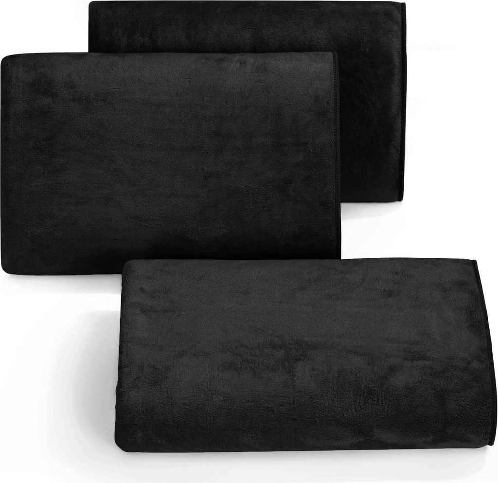 EUROFIRANY | Handtücher - Mikrofaser Handtuch AMY - 50x90 cm - Schwarz - Schnell trocknend - Antibakteriell