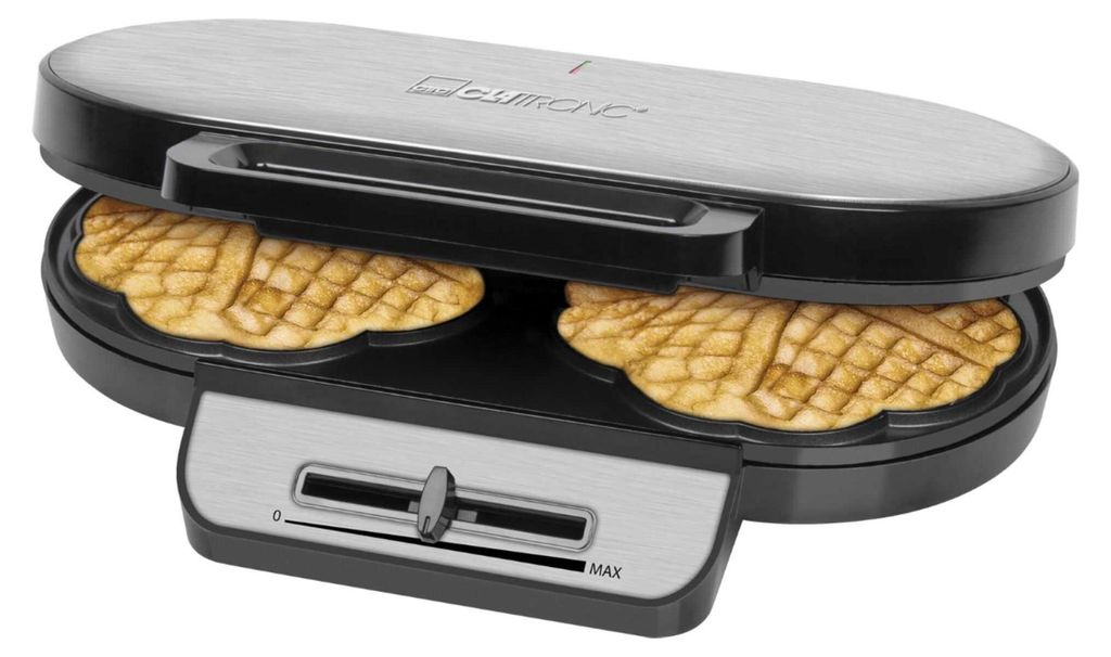 Clatronic WA 3745 noir-inox Double gaufrier en forme de Image du produit 
