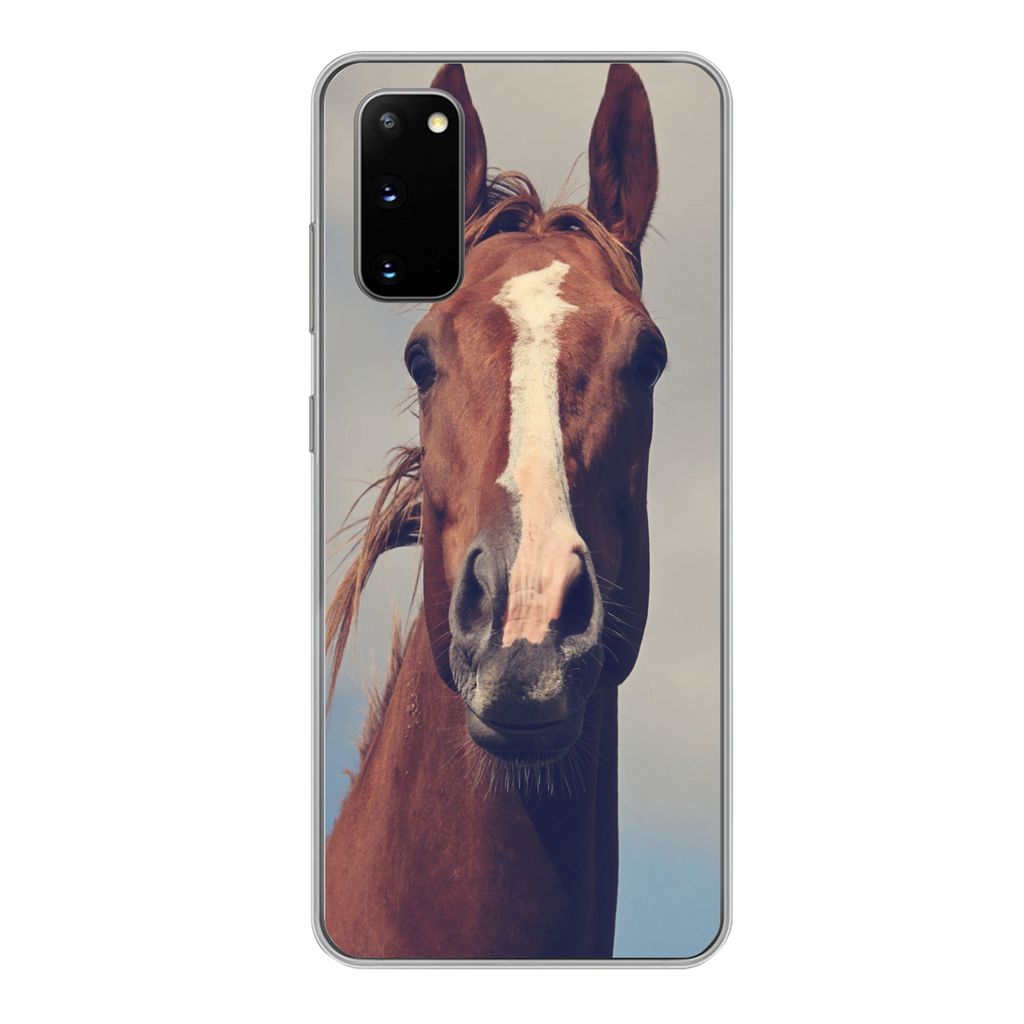 MuchoWow Handyhülle Schutzhülle Hülle für Samsung Galaxy S20 Pferd - Luft - Blau Silikon Softcase Handy Hülle - Bild