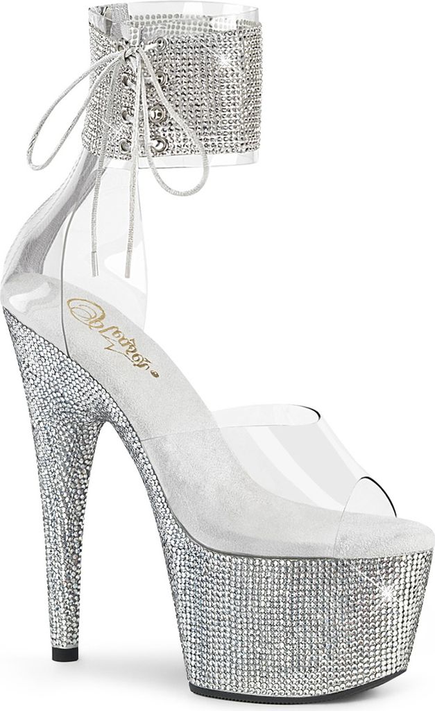 BEJEWELED-724RS Damen Sandale von Pleaser, Transparent EU 40, US 10
