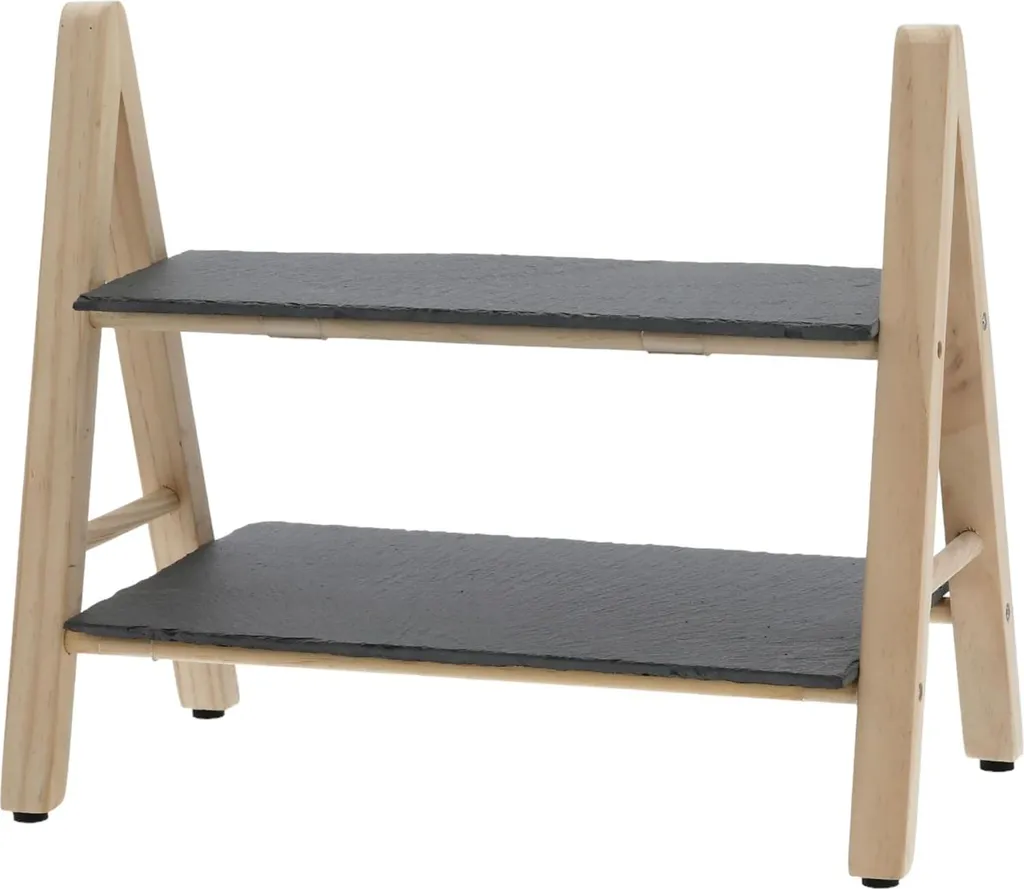 Étagère de salle de bain robuste en pin et ardoise hydrofuge de 32cm