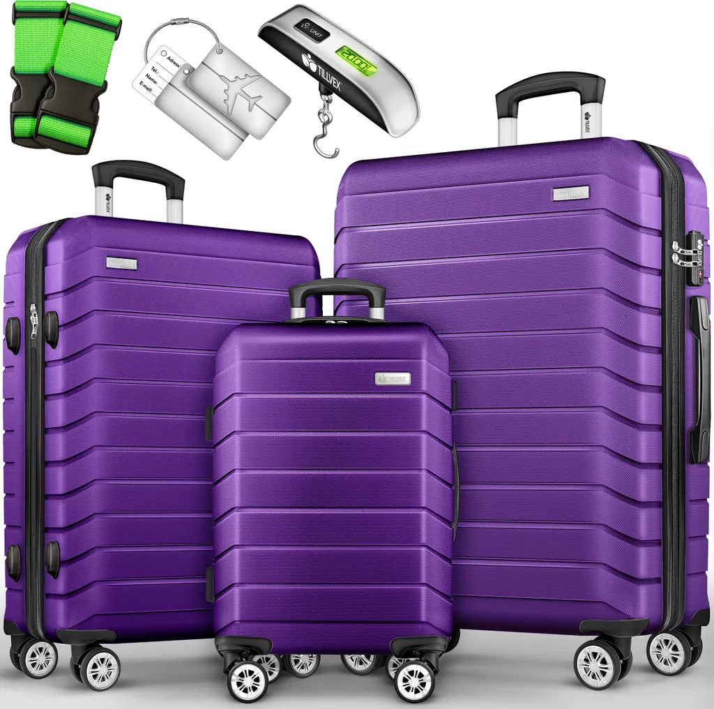 Set Valigie tillvex Lilla: Stile Premium a Prezzo Outlet | TSA Lock