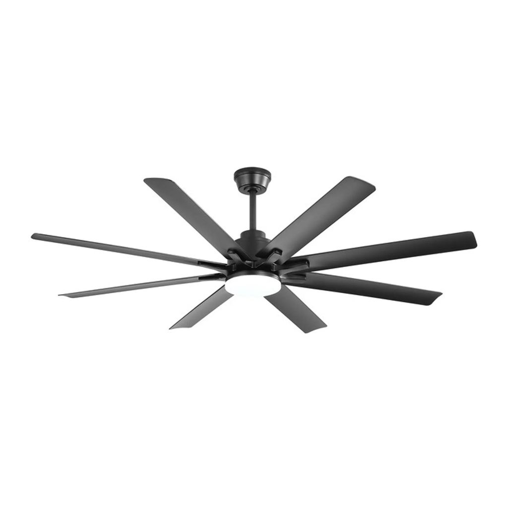 AIORBER 66 Zoll Smart Deckenventilator mit dimmbarem LED Licht, App & Sprachsteuerung, DC Motor, Timer, 3 Stangen, Schwarz/Nickel