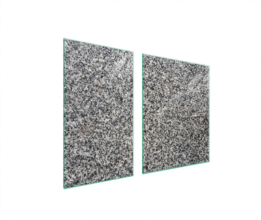 Piastre copri fornelli 2 pezzi 100x52 Copri piano cottura in ceramica tagliere in vetro modello grigio