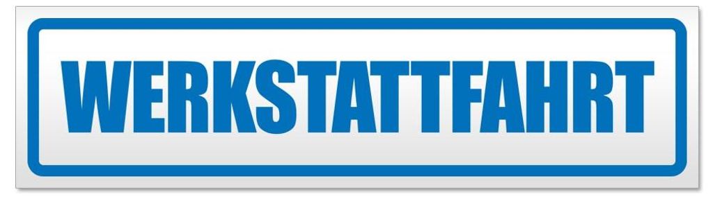 Kiwistar - Autoaufkleber - Blau - 60 x 16 cm - Werkstattfahrt - Hinweis Aufkleber Sticker für Auto, Kfz, Fahrrad, PKW, LKW