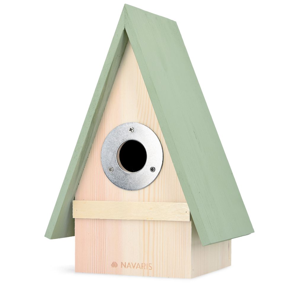 Navaris Vogelhaus aus Holz zum Aufhängen - Nistkasten für Singvögel, Meise, Star - Vogelhäuschen mit geschütztem Einflugloch - Vogel Brutkasten