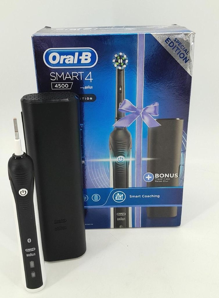 Oral B Elektrische Zahnbürste Smart 4 4500 CrossAction 1 Handgriff Schwarz Innovativ