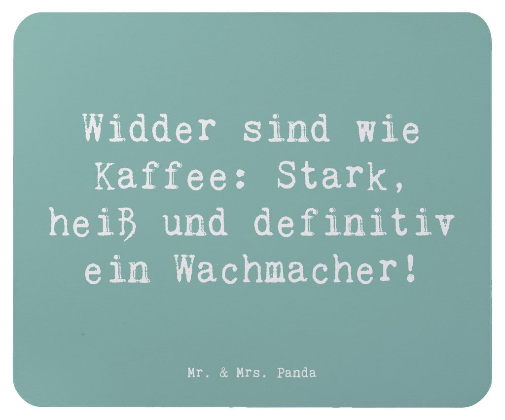 Mr. & Mrs. Panda Mauspad Spruch Widder Power - Meeresbrise - Geschenk, Lebendigkeit, Feuerzeichen, pc, computer, Tierkreiszeichen, Mut, Motivation,...