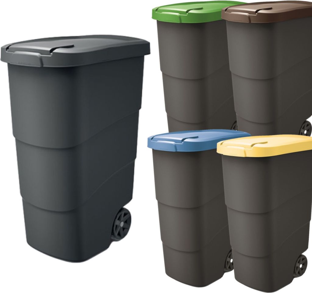 FORTENA Mülleimer Mülltonne mit Rädern und Deckel 90L Produktbild 6