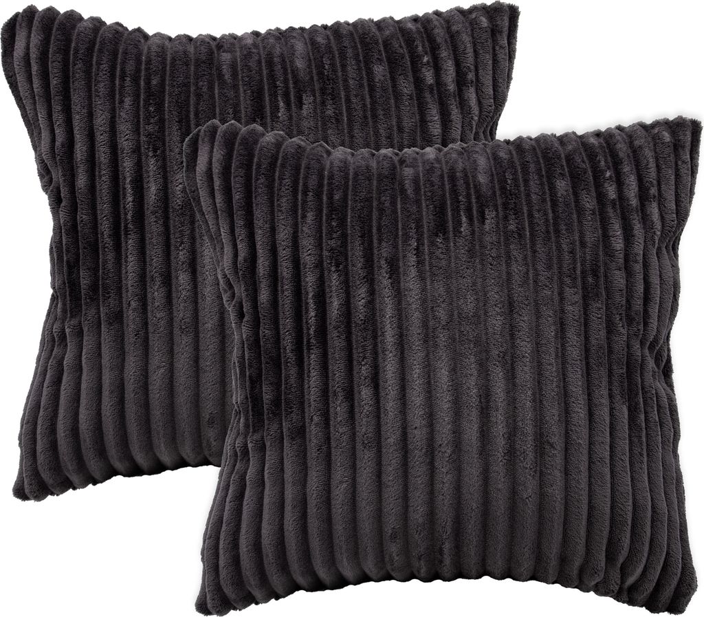 Kopfkissenbezug 2-teilig, 100% Polyester, 40x40 cm, schwarz Produktbild 