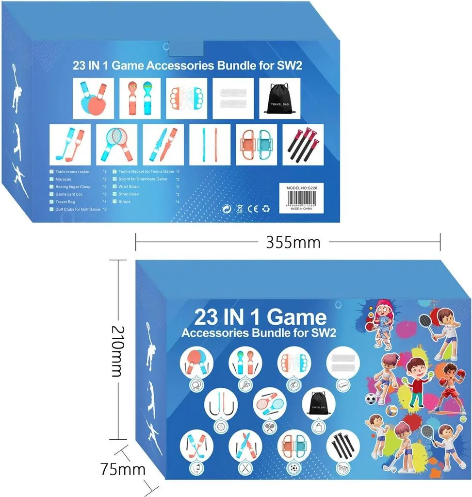 Nintendo Switch 2 Sport Pacchetto Accessori 23 in 1 - Kit Famiglia Completo - 11