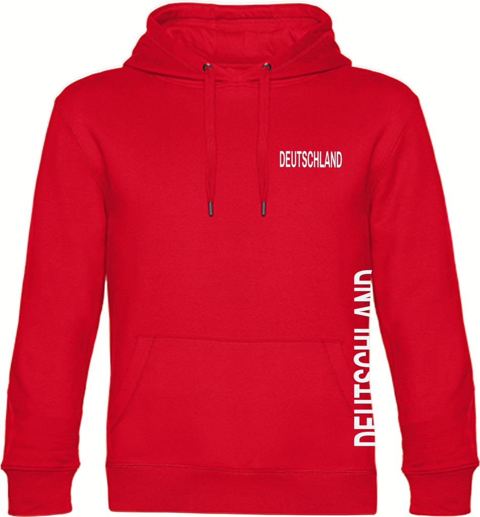 multifanshop Kapuzen Sweatshirt - Deutschland - Brust & Seite, rot, Größe XL