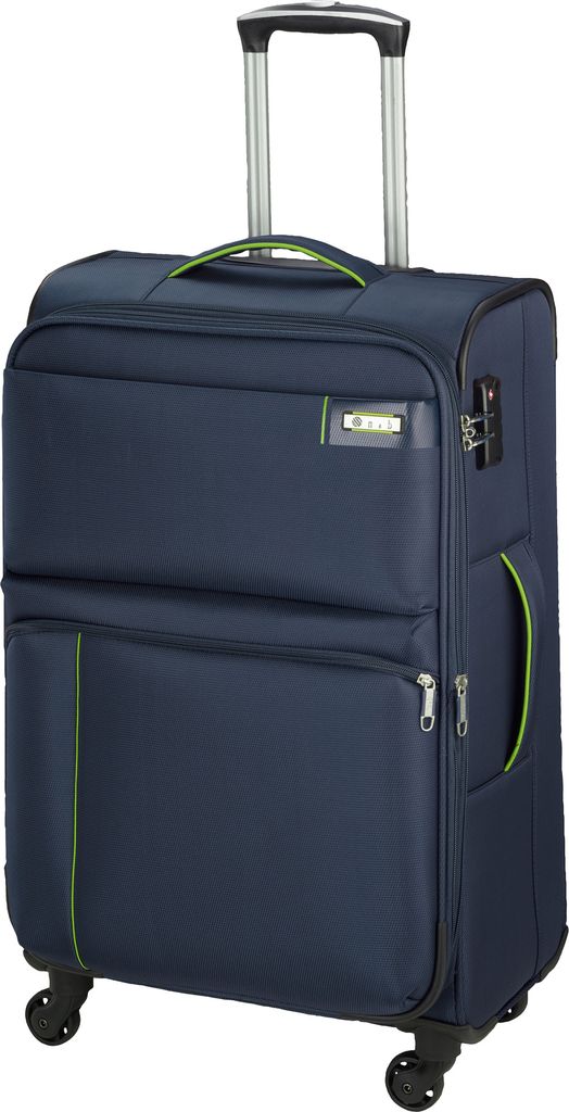 Mittlerer Leichter 2,7 kg Trolley Reisegepäck Stoffkoffer 67 cm Blau Bowatex
