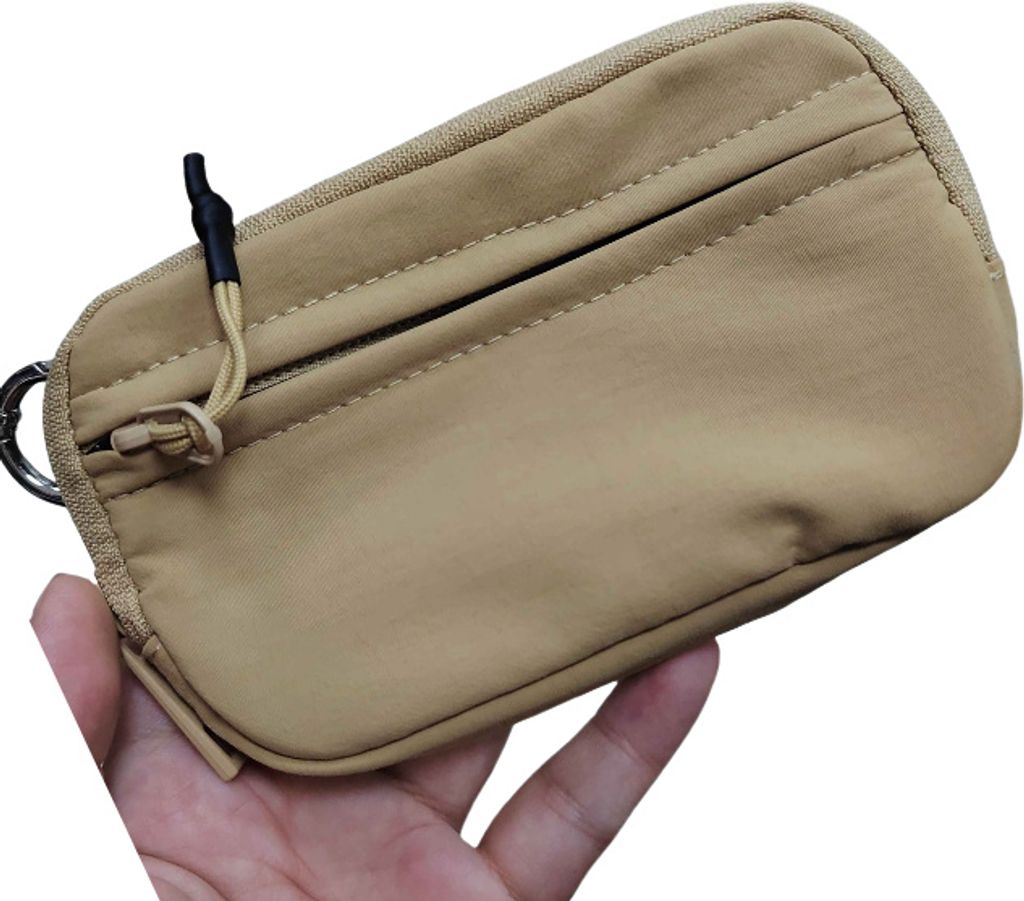 INF Nylon-Geldbeutel für Damen, kleine Geldbörse mit Schlüsselanhänger Khaki