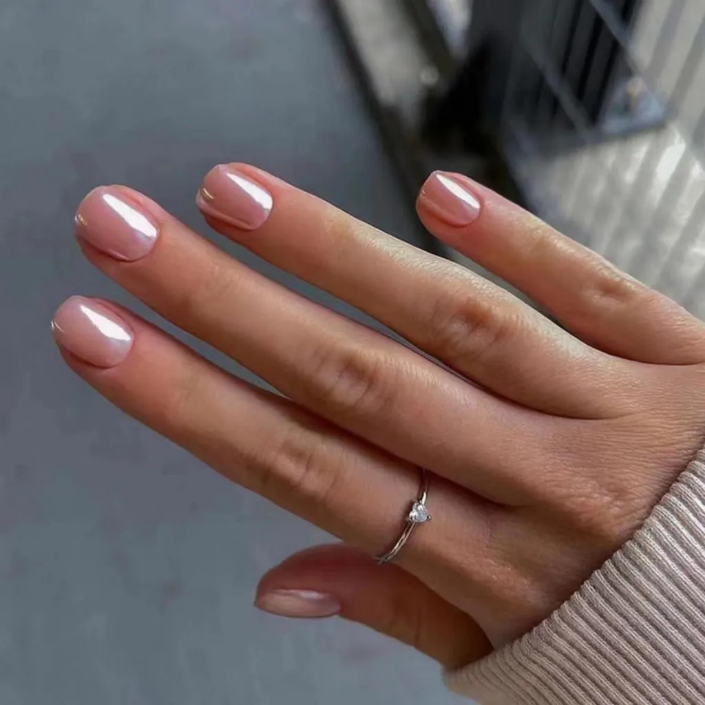 Manucure Express : 24 Ongles Carrés Roses Métalliques Anti-Écaillage