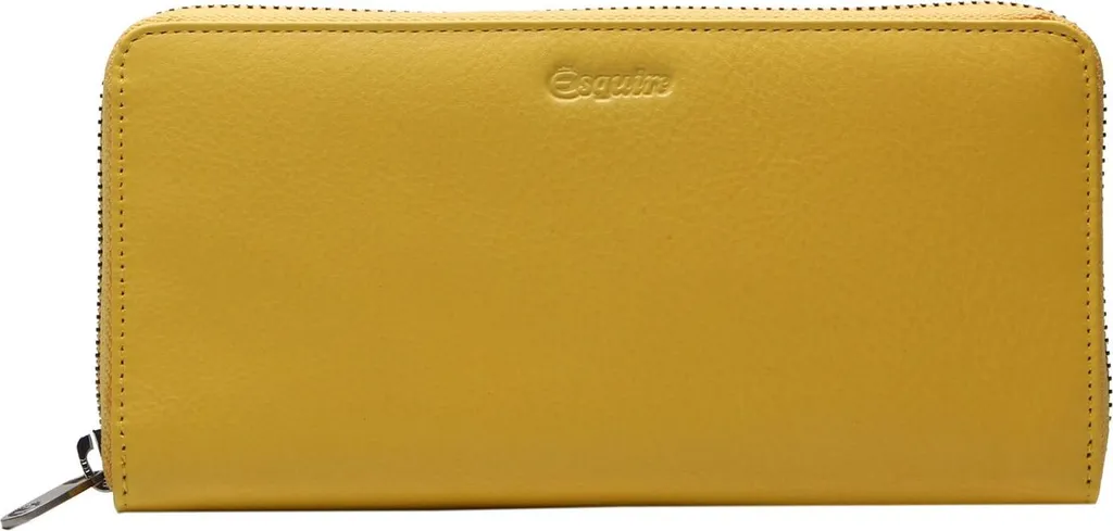 Esquire Pelle portafoglio Viktoria Zip Around Wallet Yellow giallo
