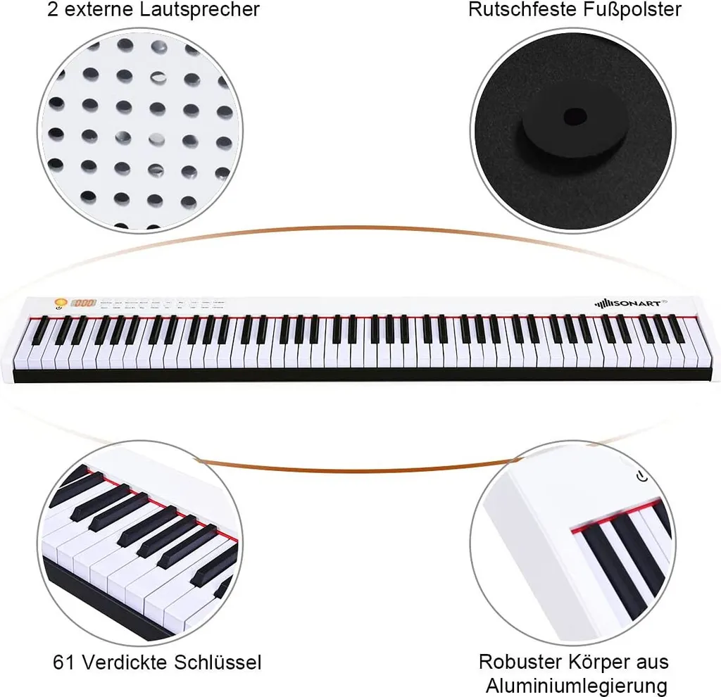 Clavier numérique Piano électrique 88 touches compact Bluetooth sonore