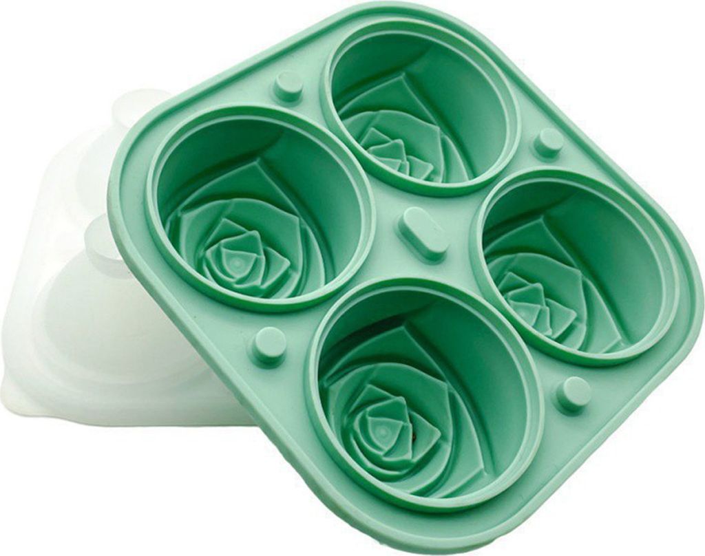 Rosenförmige Eiswürfelform, große Eiskugelform für Cocktails, 3D-Eiswürfelformen in Blumenform, Silikon-Eiswürfelform für große Eiswürfel,...