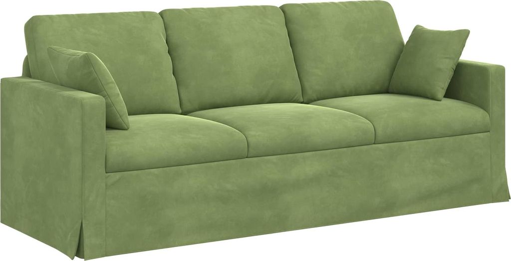 vidaXL Pohovka Svetlozelená 198 x 78 x 80 cm Zamat Obrázok produktu 