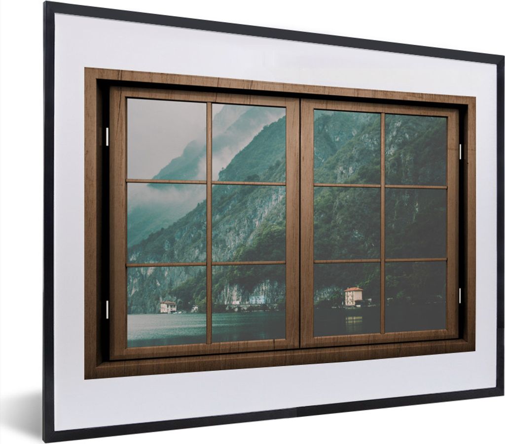 MuchoWow MuchoWow Gerahmtes Poster Aussicht - Natur - Grün 40x30 cm - Poster mit zchwarzem Bilderrahmen - Bilderrahmen - Poster im Rahmen