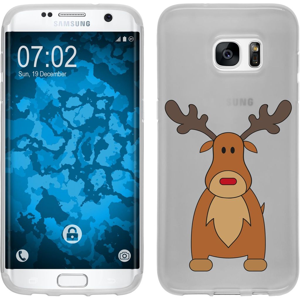 PhoneNatic Case kompatibel mit Samsung Galaxy S7 Edge Silikon-Hülle X Mas Weihnachten M3