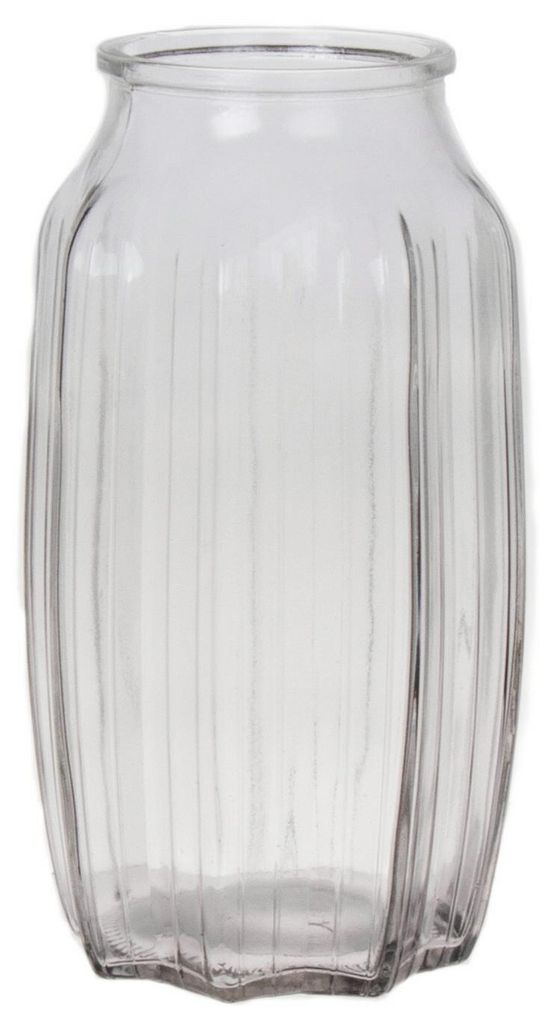 Bellatio Design Blumenvase - klar transparentes Glas - 12 x 22 cm - Vase
