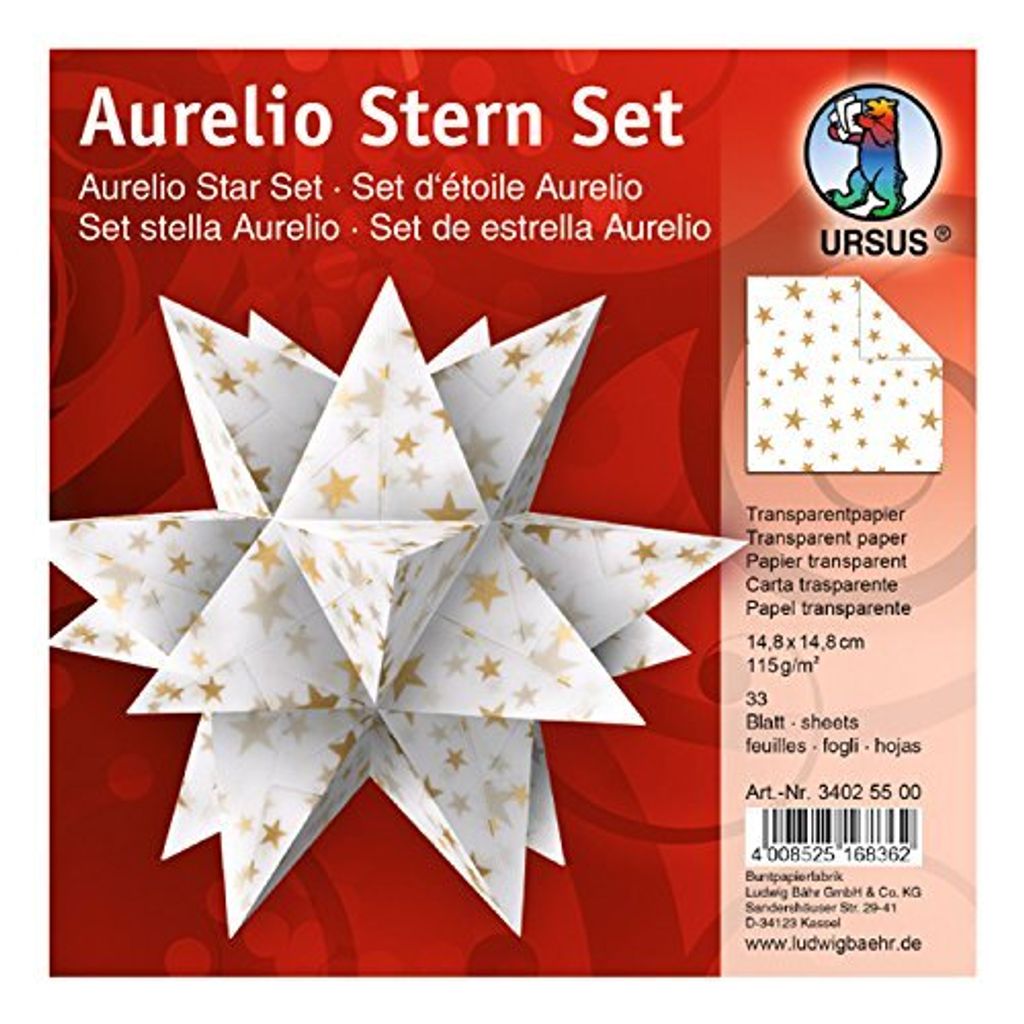 URSUS 34025500, Stern, Freistehend, Gold, Weiß
