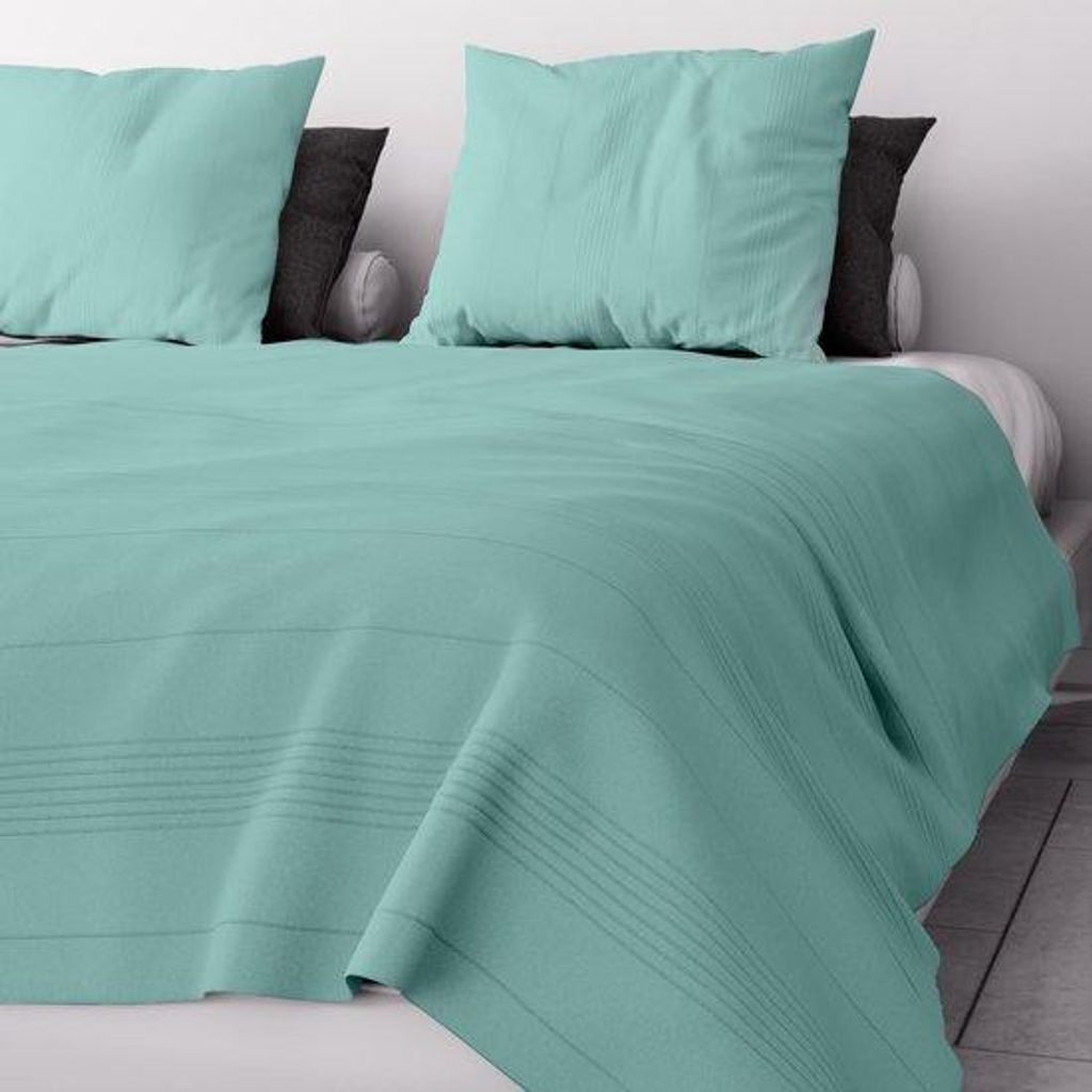 Unyqoos Katoonen Tagesdecke in Laguneblau für Bett oder Sofa 220 x 240 cm – Elegante und Vielseitige Wohntextilie