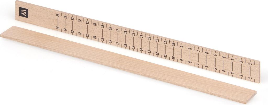 Metrie, Dřevěná špachtle rovná, se stupnicí v cm, 3,2 mm x Obrázek produktu 