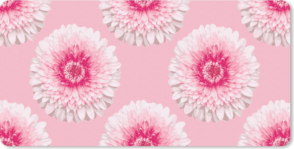 MuchoWow Mauspad Mousepad Mädchen - Blume - Rosa - Muster - Mädchen - Kinder - Kinder 60x30 cm - Mousepads - Maus Mat - Pad - Mausunterlage - N...