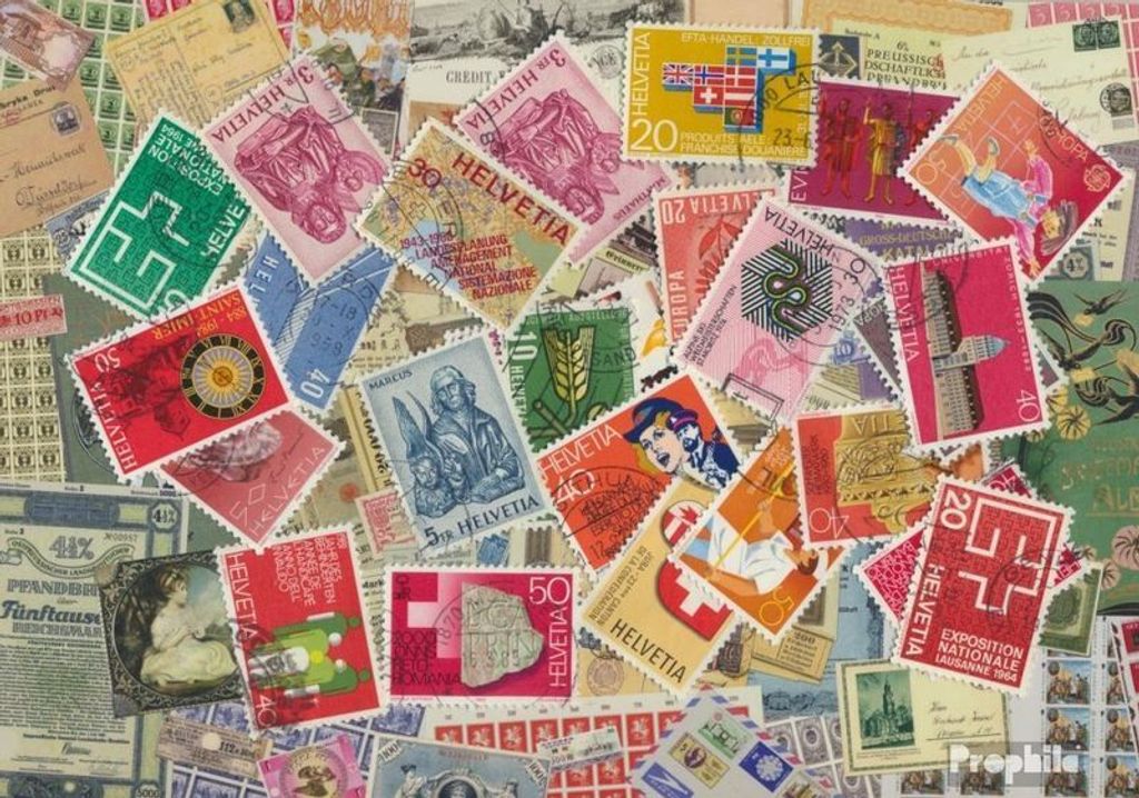 Briefmarken Schweiz 25 verschiedene Marken