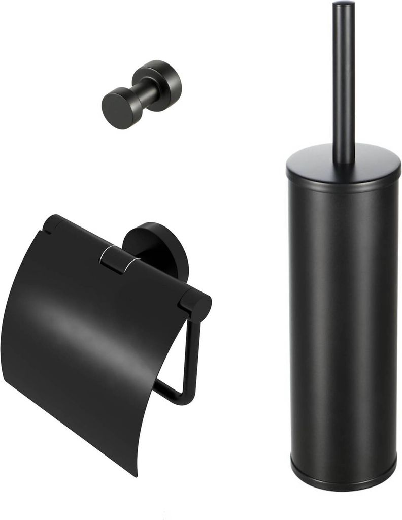Geesa Nemox Black Toilettenzubehör-Set 3-in-1 Schwarz