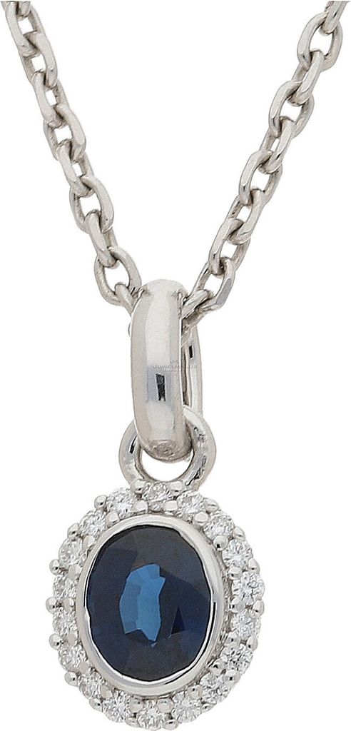Saphir Anhänger Weißgold 585 Brillanten JL10-02-2317 JuwelmaLux