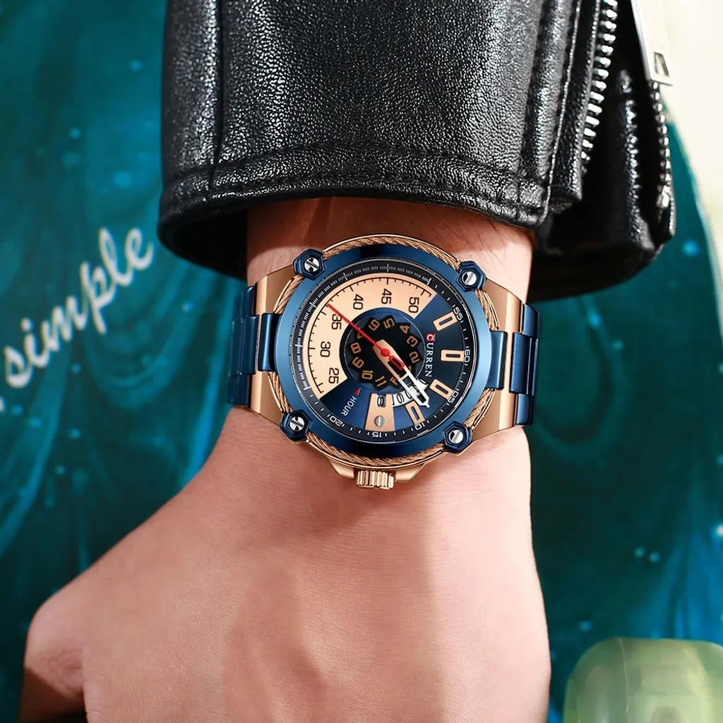 Cronografo Militare CURREN Cody Nero Oro KP14380: Grinta e Precisione - 2