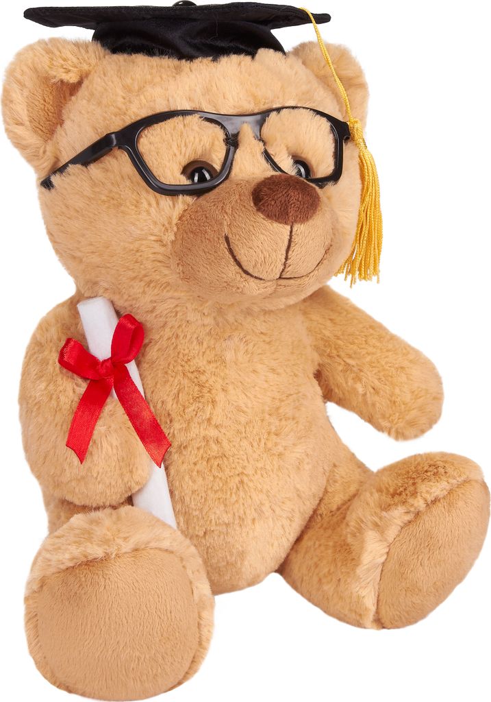 Brubaker Teddy Ours en peluche avec lunettes, diplôme et Image du produit 