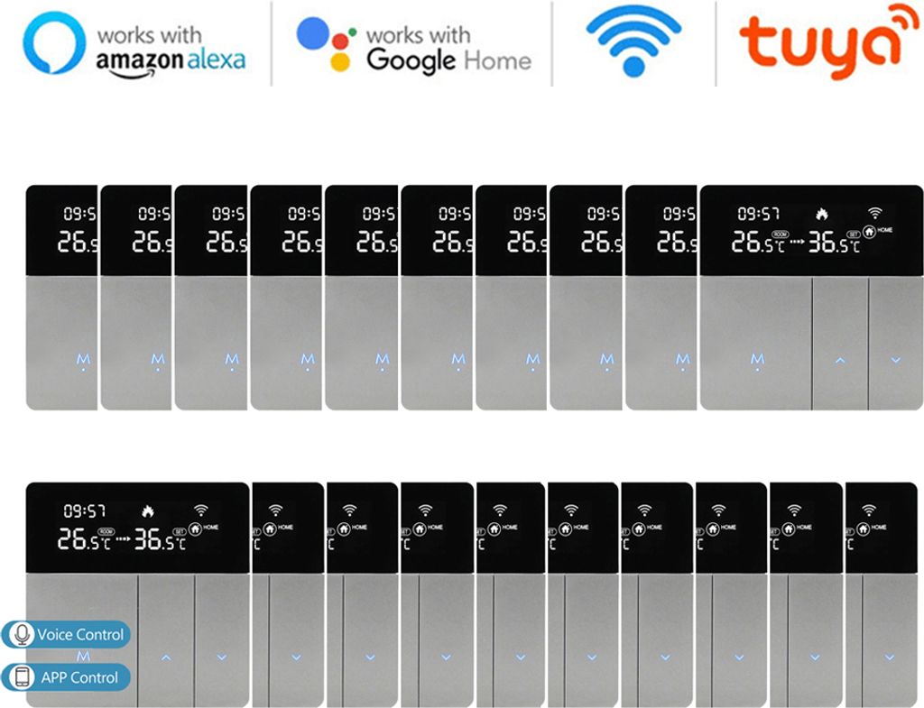 20X WIFI Smart Raumthermostat Thermostat, Warmwasserbereitung, wifi fußbodenheizung APP Control Voice Heizung Kompatibel mit Alexa/Google für zu ...