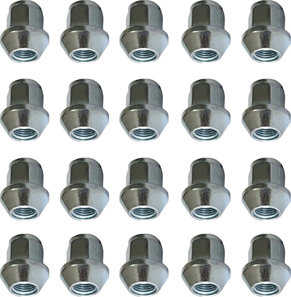 20x Radmutter M12x1,25 Kegelbund geschlossen 60° chrom 28 mm | Schlüsselweite 17 mm kompatibel mit Chevrolet Matiz M2 Spark 1M Spark M2 Spark M4 ...