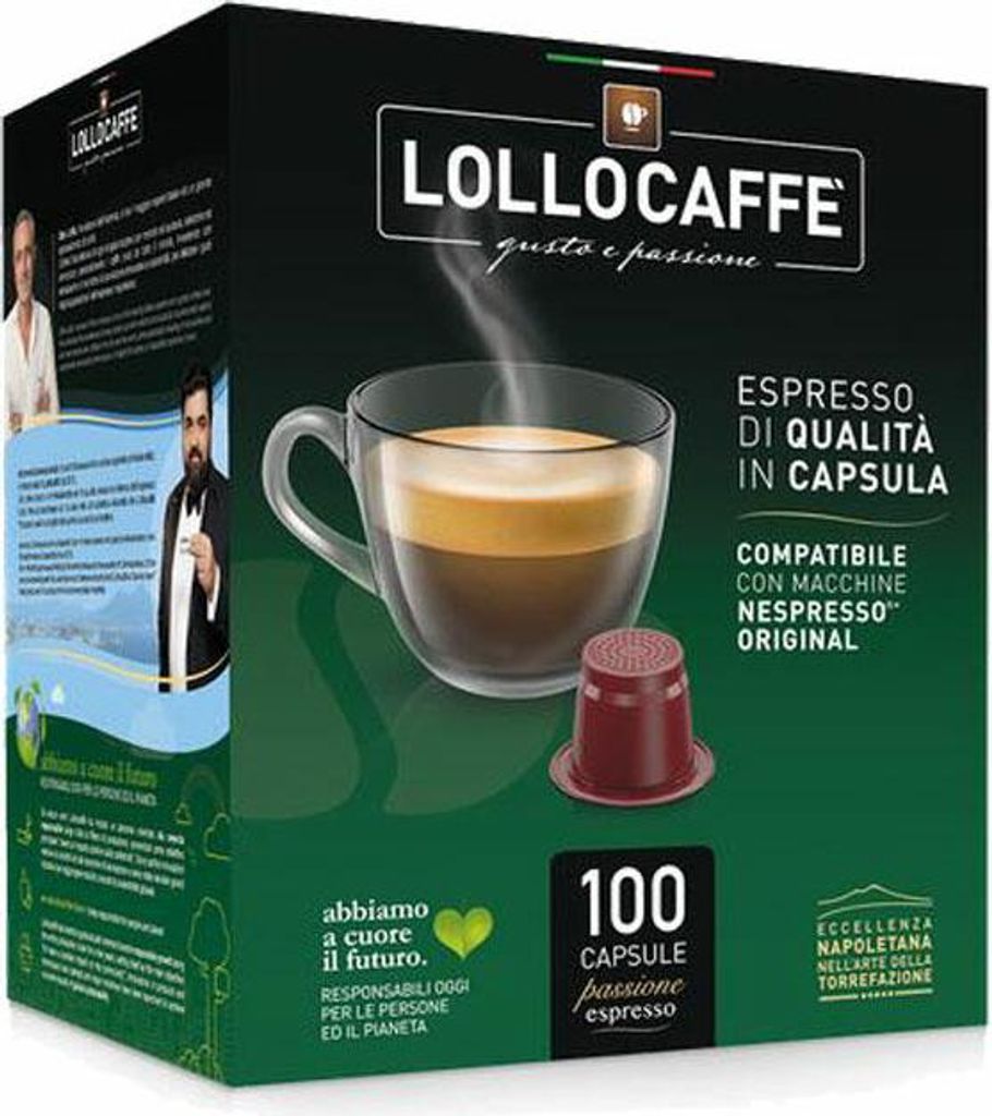 Lollocaffè Kaffeekapseln Espresso Classico, kompatibel mit Nespresso-Kapselsystem, 100 Kapseln à 5.5 g