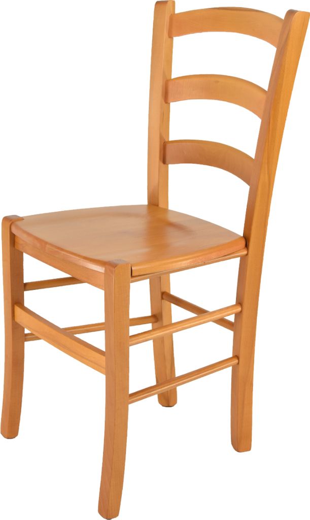t m c s Tommychairs - Stuhl VENICE für Küche und Esszimmer, robuste Struktur aus lackiertem Buchenholz im Farbton Honig und Sitzfläche aus Holz