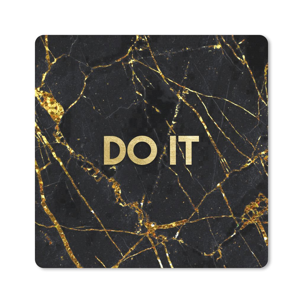 MuchoWow Mauspad Mousepad Zitate - Motivation - Gold - Marmor 30x30 cm - Mousepads - Maus Mat - Pad - Mausunterlage - Gaming