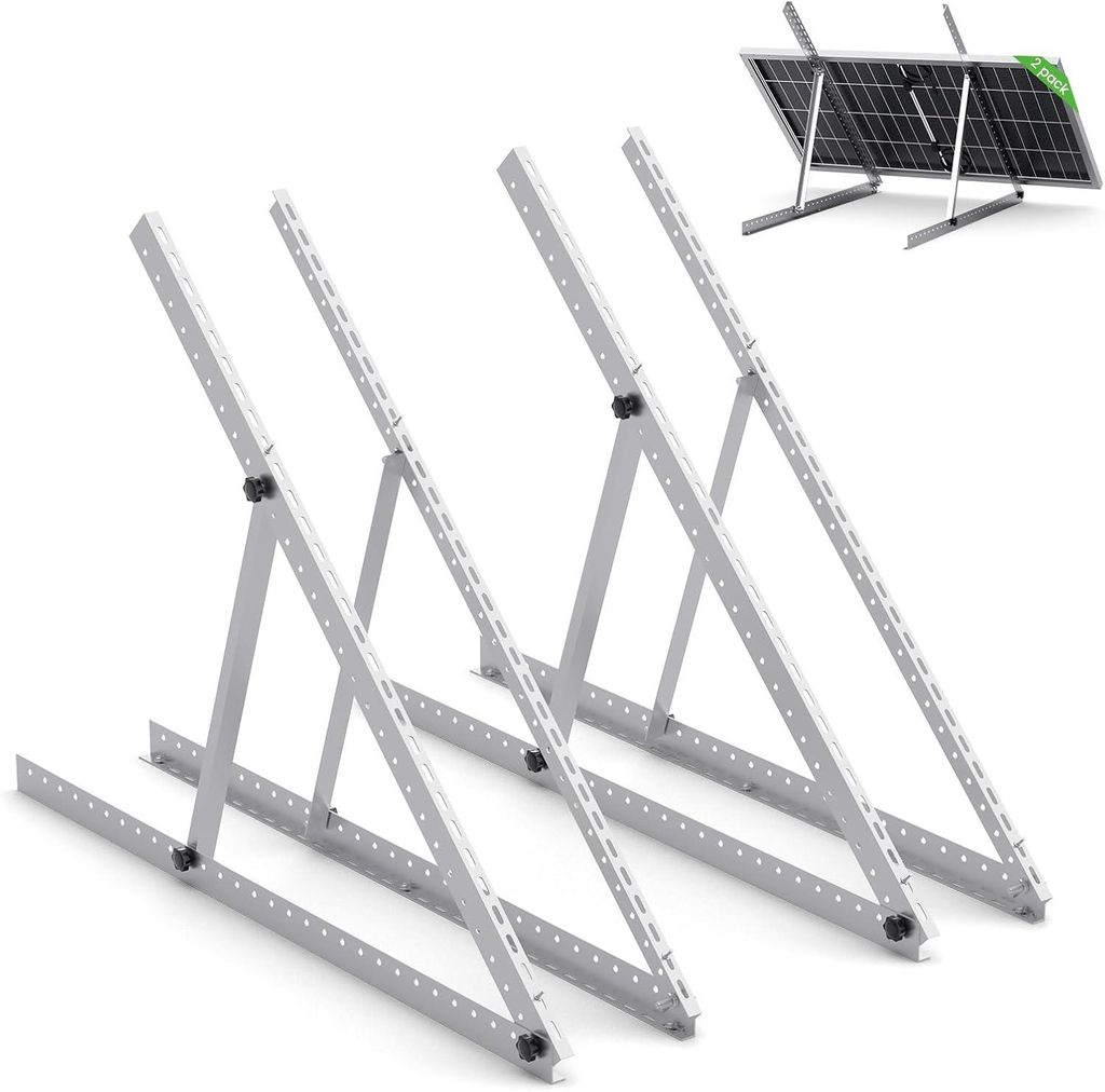 114 cm verstellbare Solarpanel-Halterung, klappbare Aluminium-Stützen für 100-500W Module, für Dach, Wohnmobil, Boot & Inselanlagen (2 Sets)