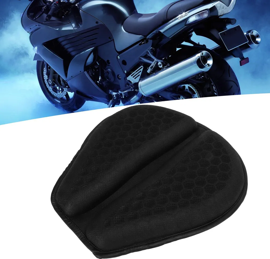 Coussin d'assise moto pour longs trajets et confort thermique 3D noir