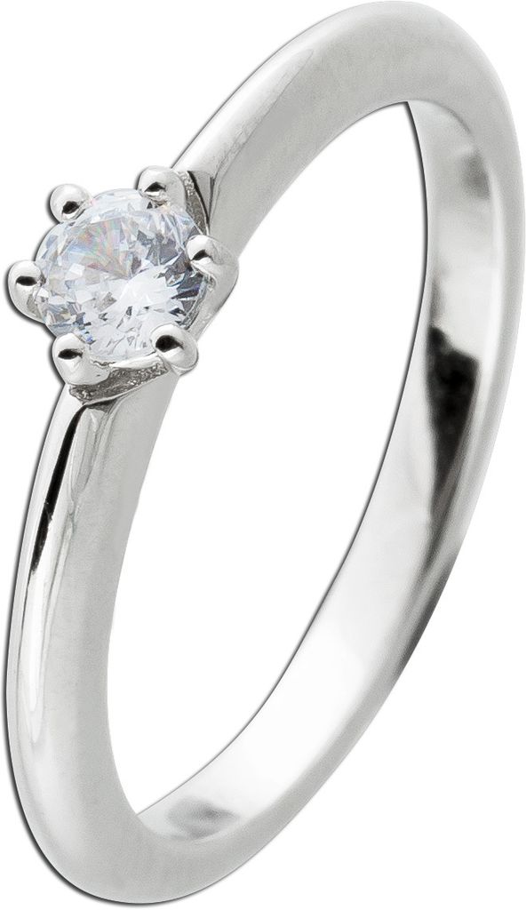 Solitärring Silber 925 Zirkonia 0.25ct Verlobungsring Trauring 17