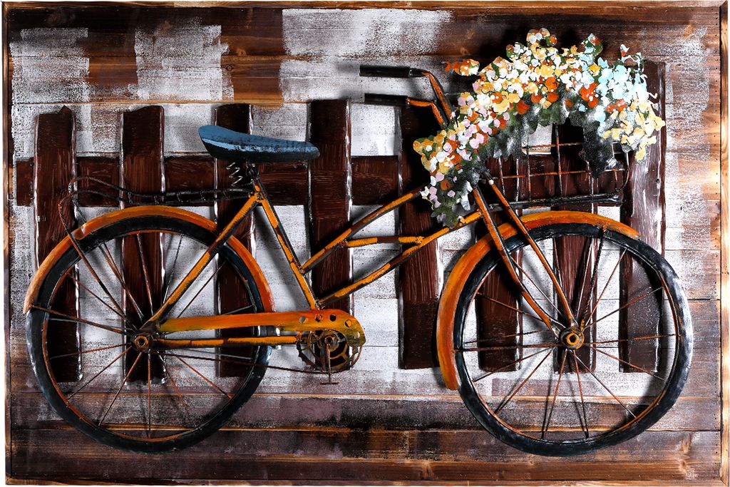 Wandbild Metallbild Fahrradbild 120x80cm Unikat Relief Bild