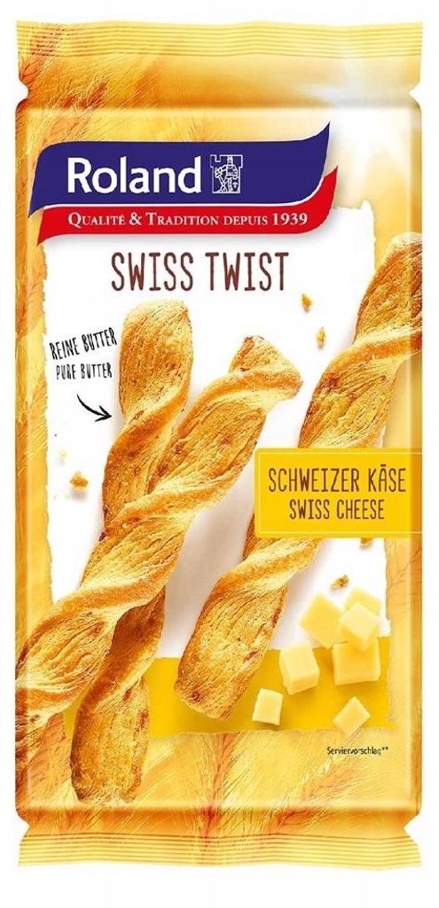 Roland Swiss Twist, Zwitserse kaas, 100 g / Kaasgebakken Productafbeelding 