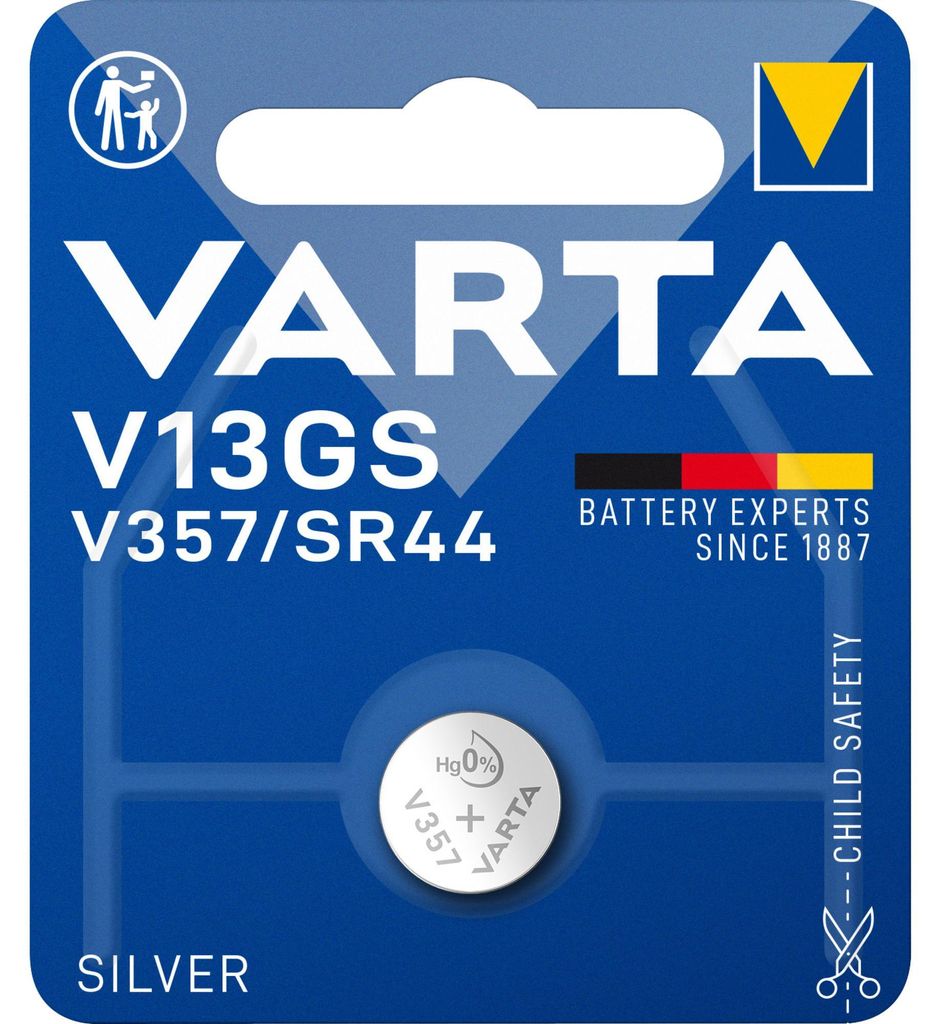 Varta -V13GS, Batéria na jedno použitie, SR44, Strieborný Obrázok produktu 
