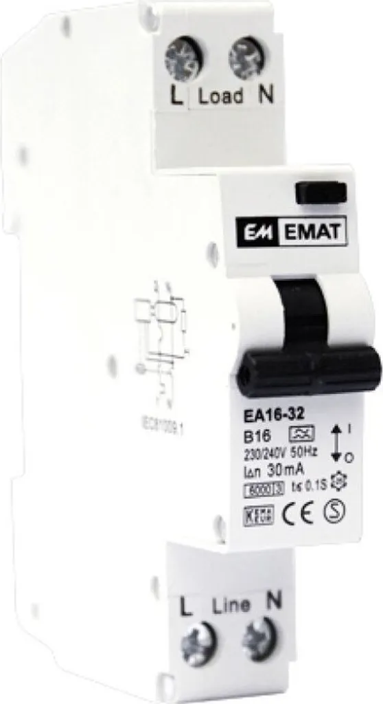 Protection électrique 16A 30mA EMAT pour circuit prises et éclairage