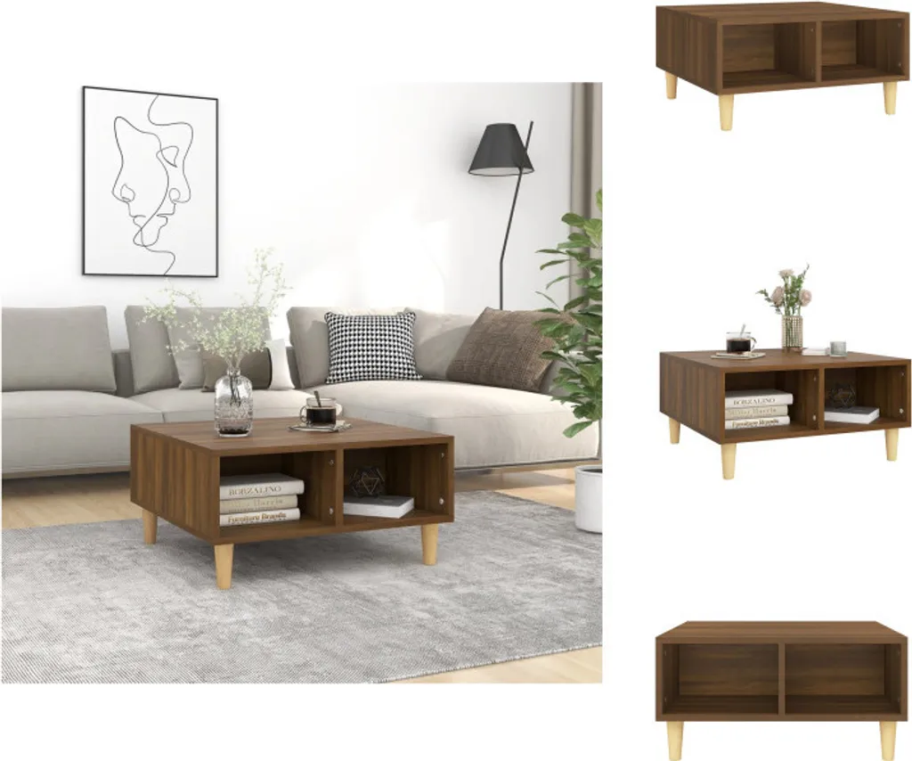 Tavolino Basso vidaXL 60x60x30 cm Rovere Marrone - Offerta Web